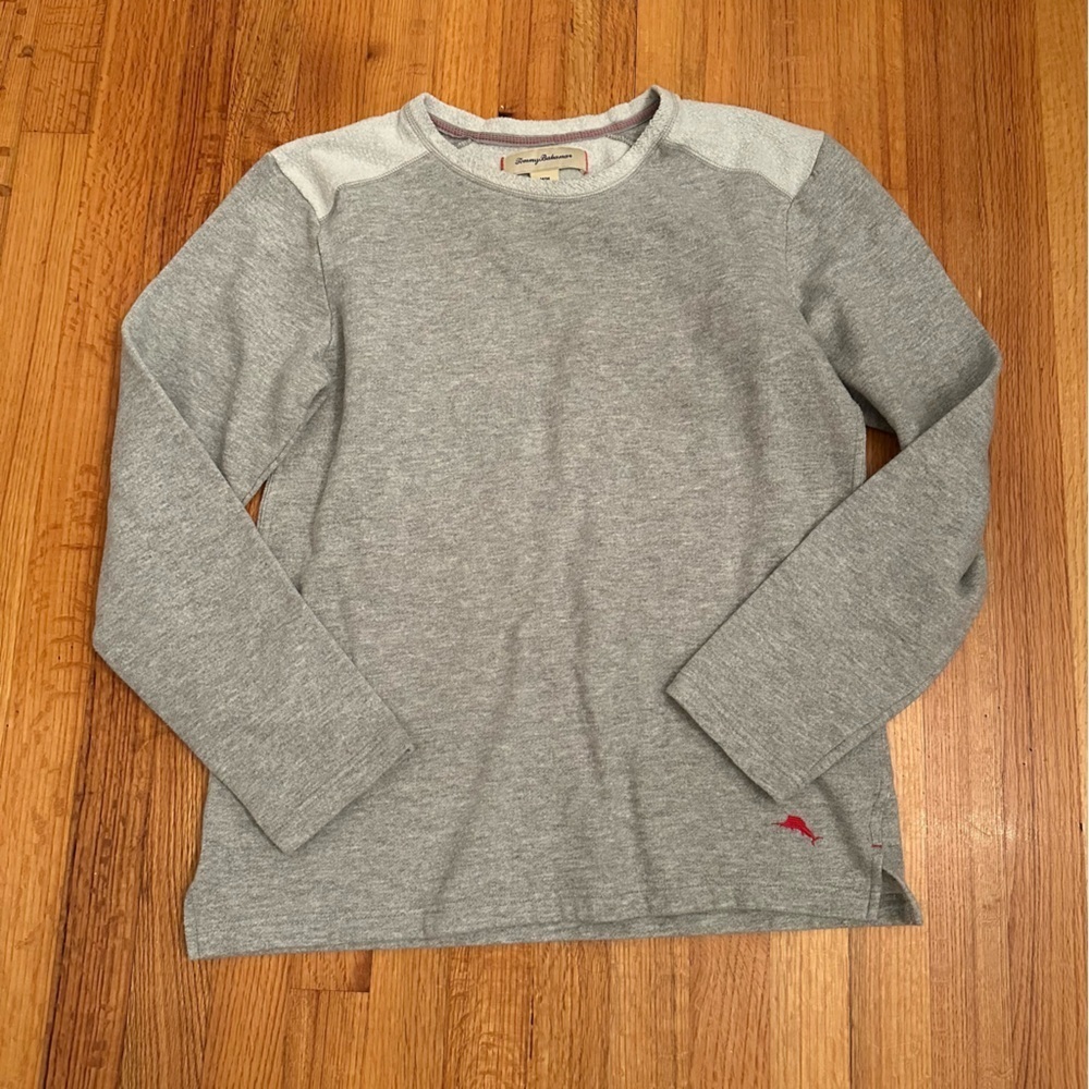 Tommy Bahama Sweater Mens Size M Gray Long Sleeve Fleece Pullover (n3)